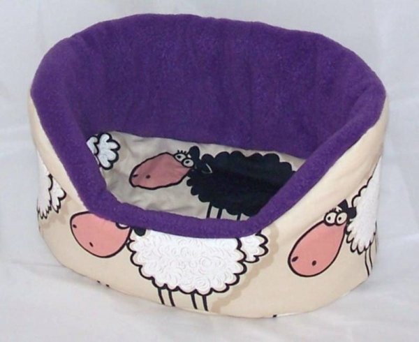 Kuschelbettchen und 1 Kissen für Meerschweinchen, Kleintiere, Schafmuster