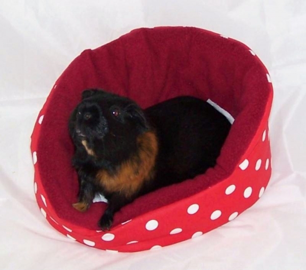 Kuschelbettchen und 1 Kissen für Meerschweinchen, Kleintiere, Schafmuster